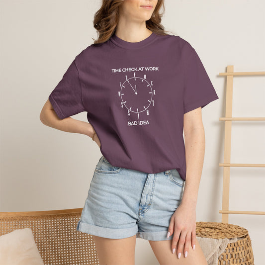 Time Check at Work Funny Graphic Tee โ Berry