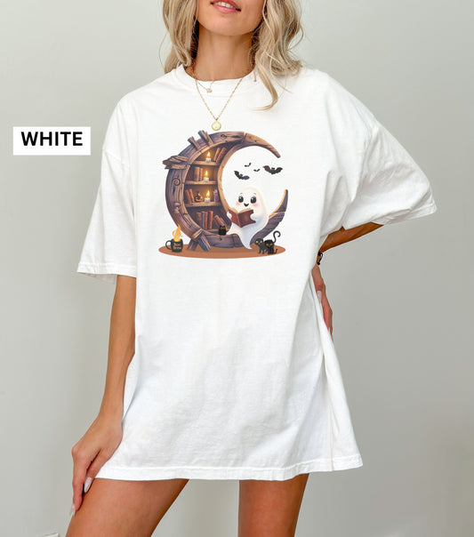 Comfort Colors Ghost Book Nook Halloween Shirt