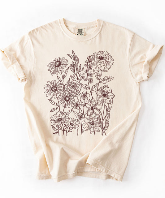 Vintage Pressed Flowers Botanical Shirt