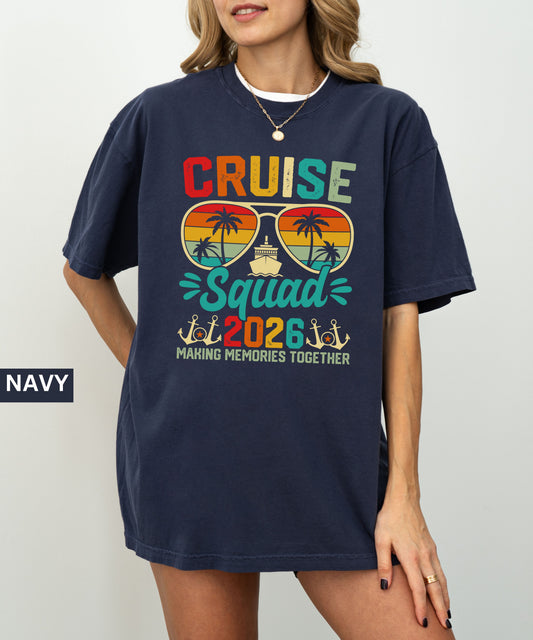 Cruise Squad 2026 T-Shirt โ Retro Tropical Vacation Tee