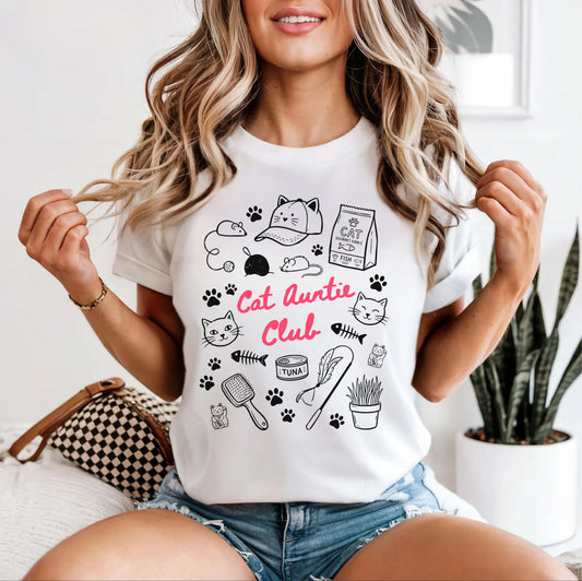 Comfort Colors Cat Aunty Club Shirt