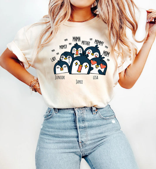 Personalized Mama Cute Penguin shirt