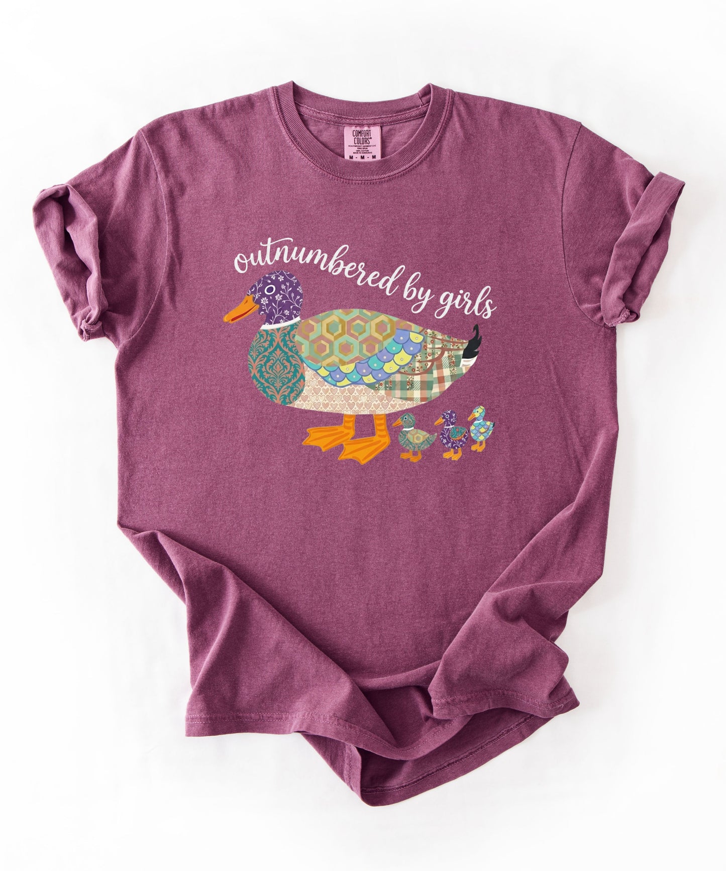 Duck Family "Outnumbered by Girls" Graphic T-Shirt – Berry