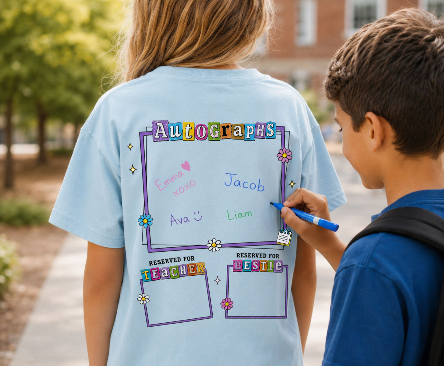 Last Day of school Custom Autographs T-shirt
