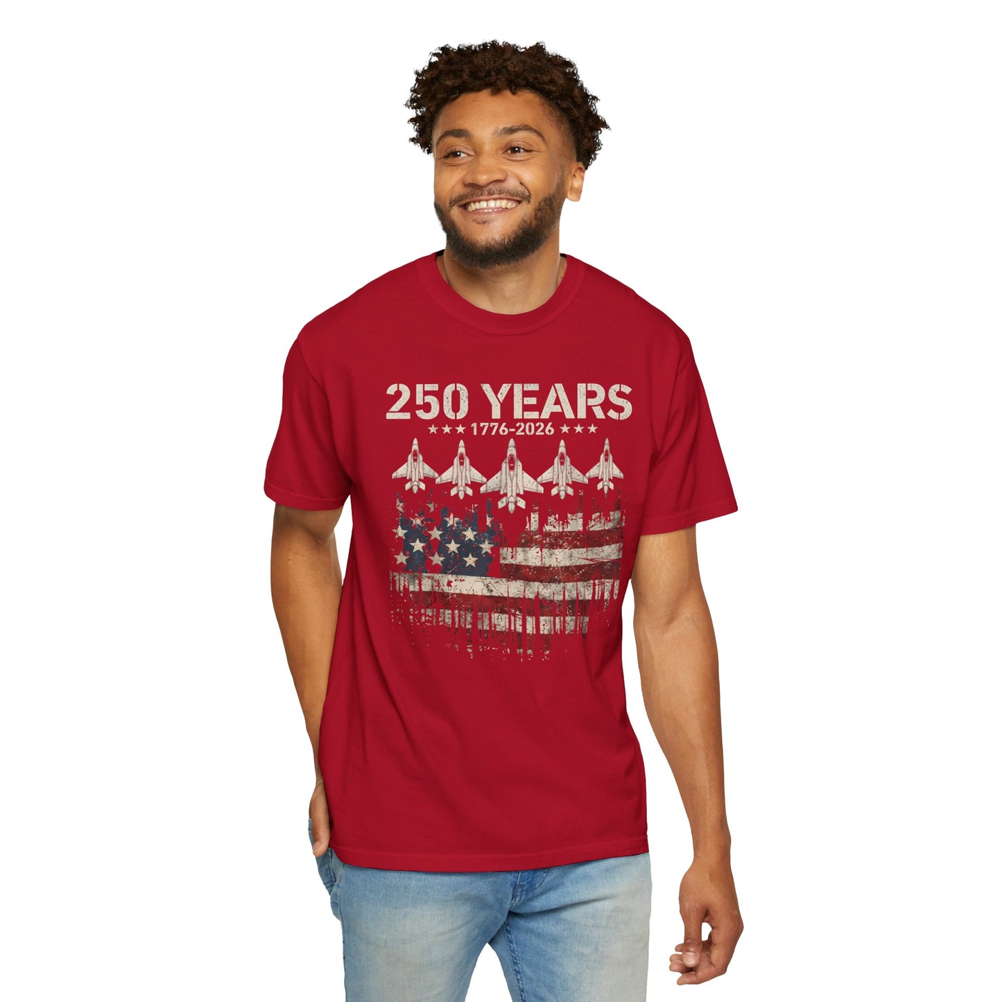 250 Years 1776–2026 American Flag shirt