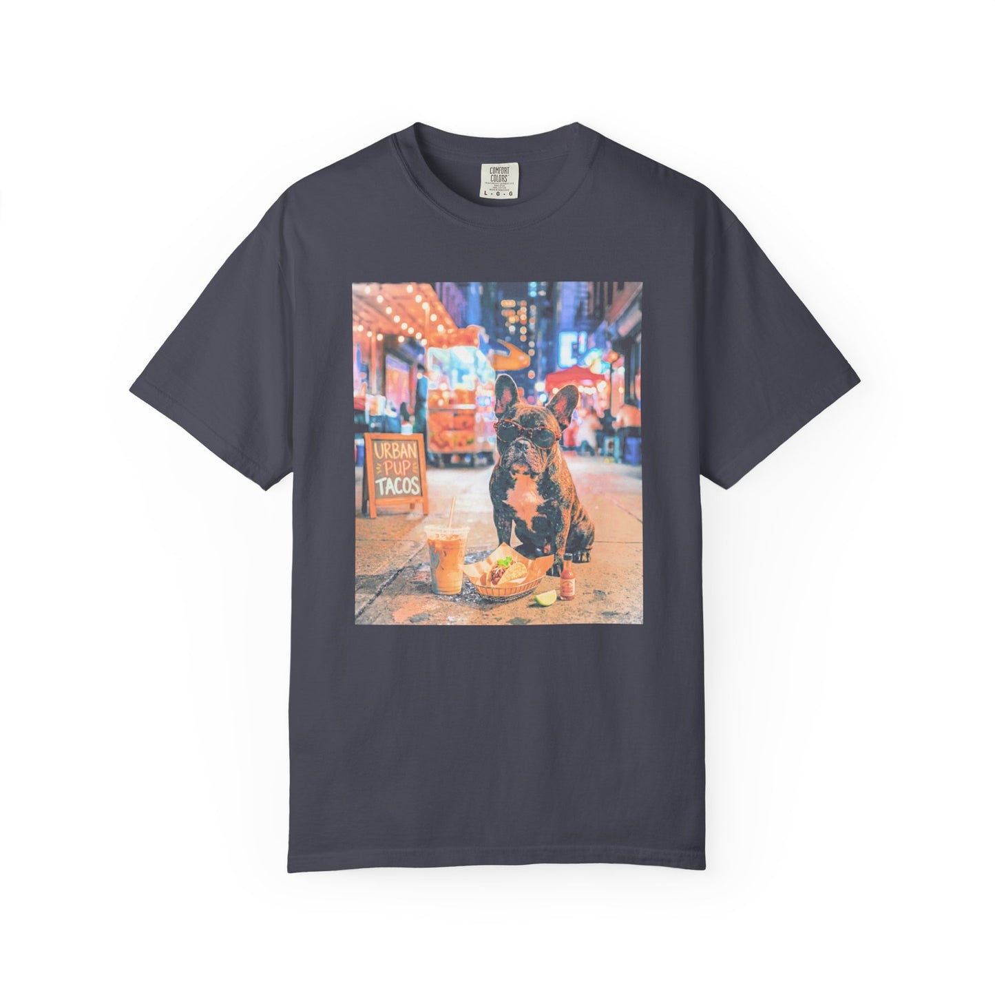 French Bulldog Taco & Iced Coffee Shirt in Navy