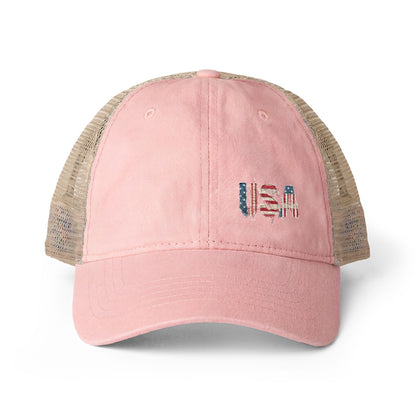 Women's patriotic Washed Mesh-Back Cap