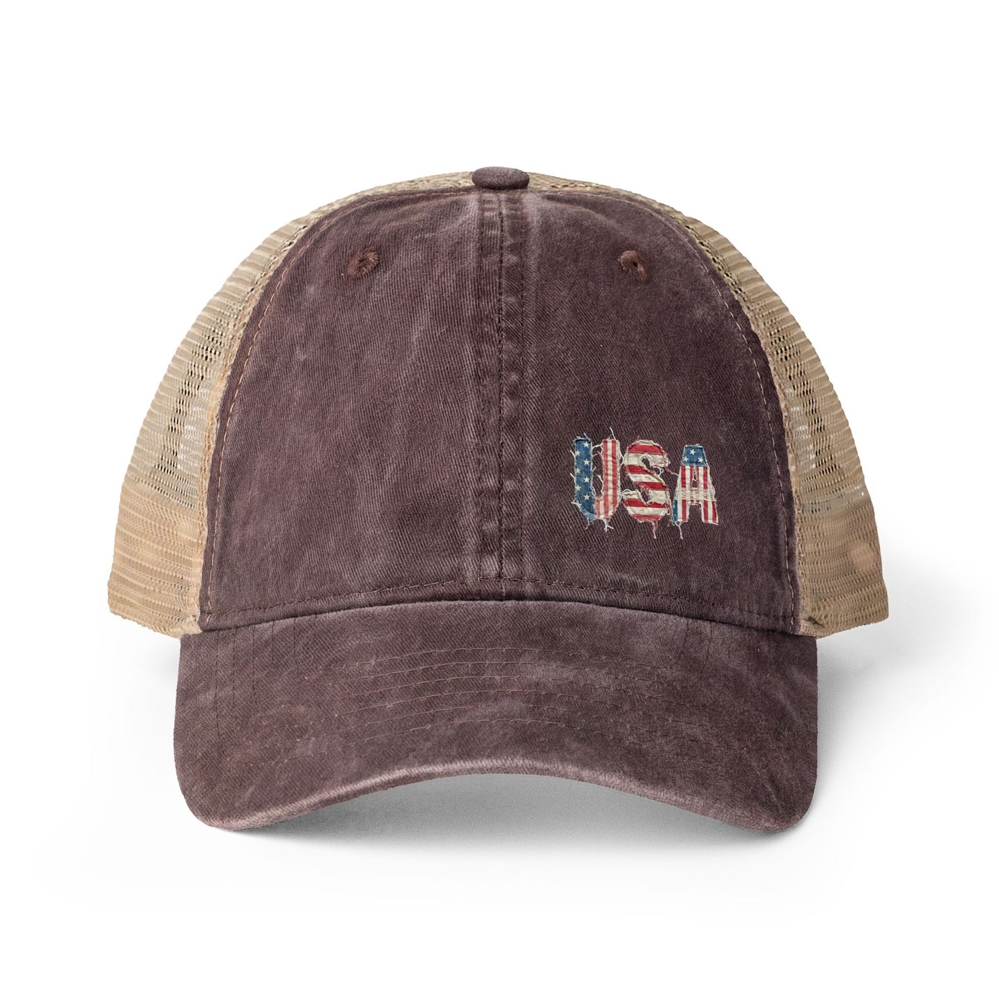 Women's patriotic Washed Mesh-Back Cap