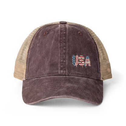 Women's patriotic Washed Mesh-Back Cap