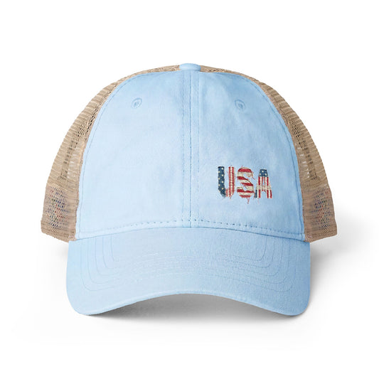 Women's patriotic Washed Mesh-Back Cap