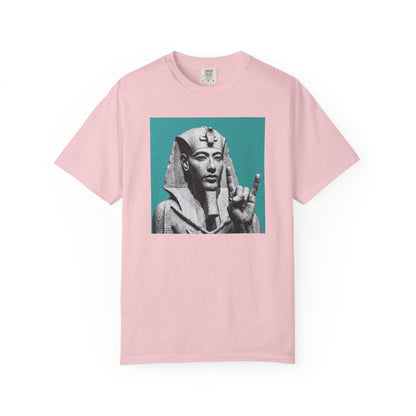 Egyptian Pharaoh Graphic T-Shirt in Blossom — vintage Egyptian statue graphic, garment-dyed heavyweight cotton tee
