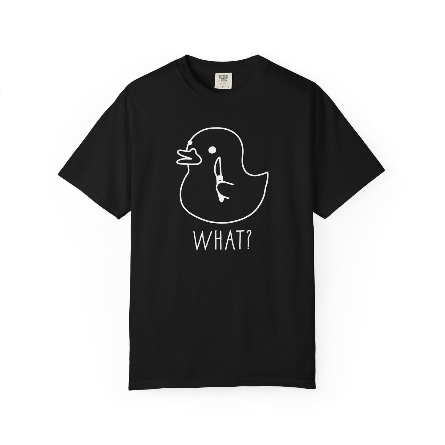 Silly Goose WHAT? Graphic T-Shirt in BLACK — funny garment dyed goose meme tee