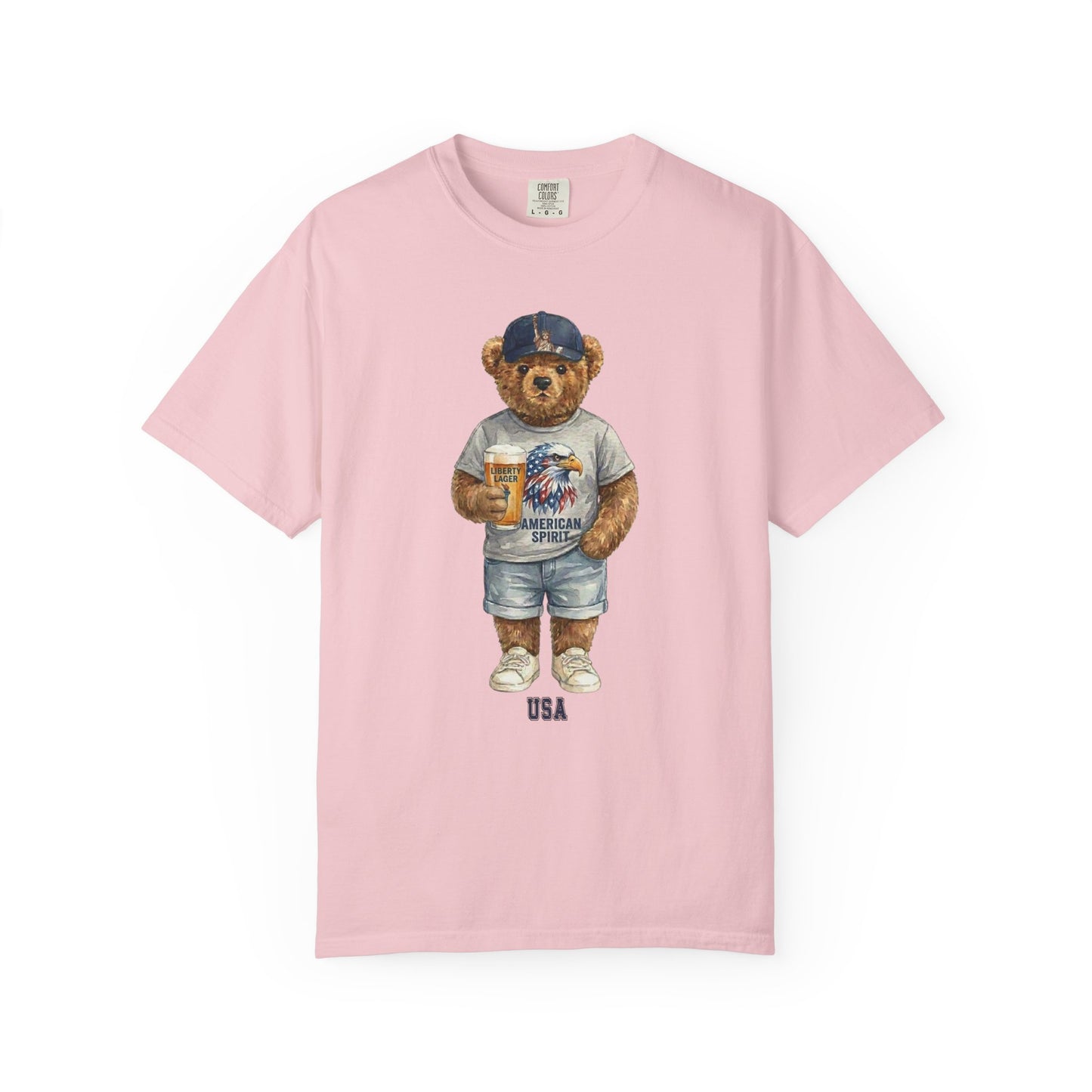 blossom t-shirt with a teddy bear graphic on a white background