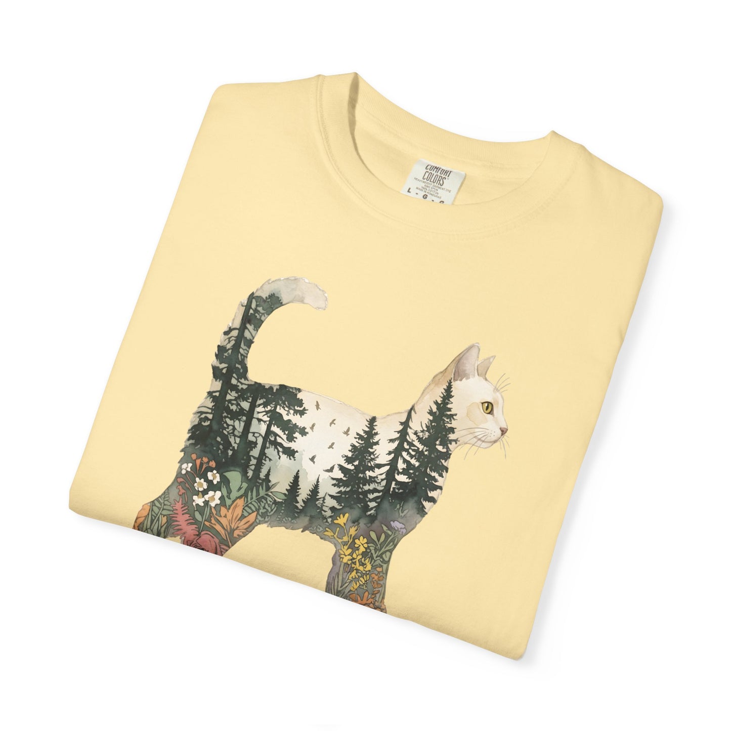 Nature Cat Silhouette Forest Art T‑Shirt