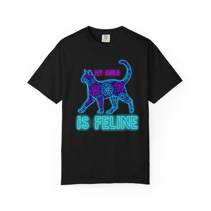 Cat Lover Neon Graphic T-Shirt — "My Aura Is Feline"