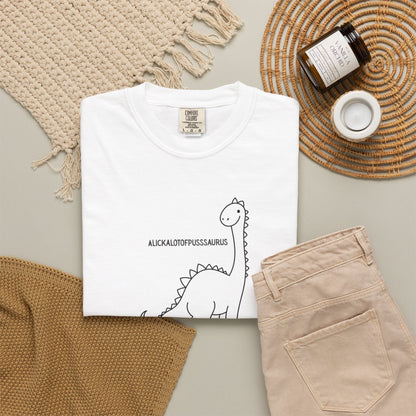 Comfort Colors Cute Brontosaurus Adult Doodle T-Shirt