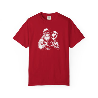 Bigfoot and Alien Heart T-shirt