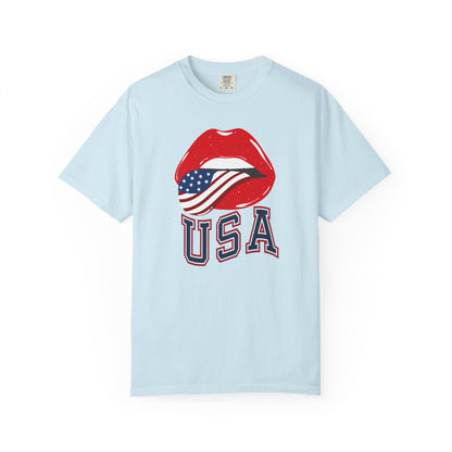 USA Flag Lip Graphic T-Shirt