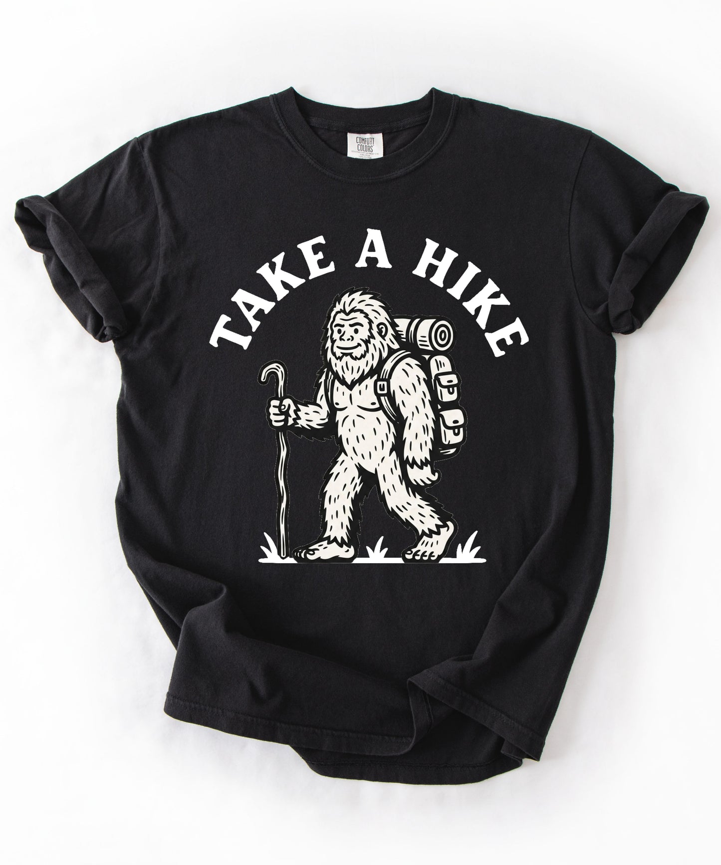 Take a Hike T-Shirt — Funny Hiking Bigfoot Graphic Tee for Outdoors Lovers