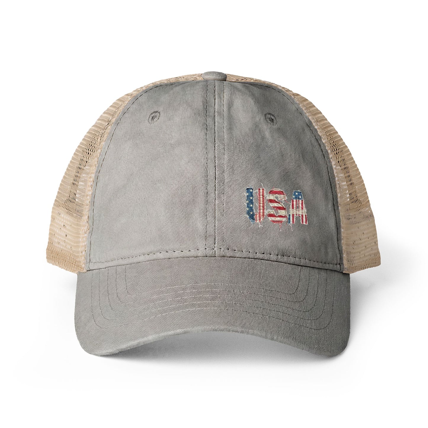 Women's patriotic Washed Mesh-Back Cap