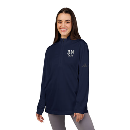 Personalized Embroidered 'RN' Quarter-Zip Pullover