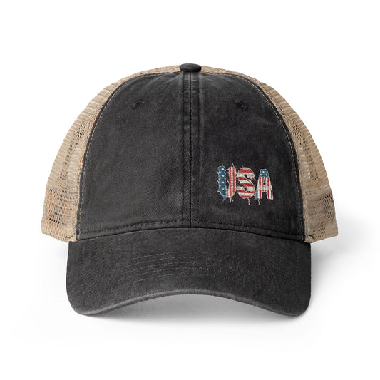 Women's patriotic Washed Mesh-Back Cap