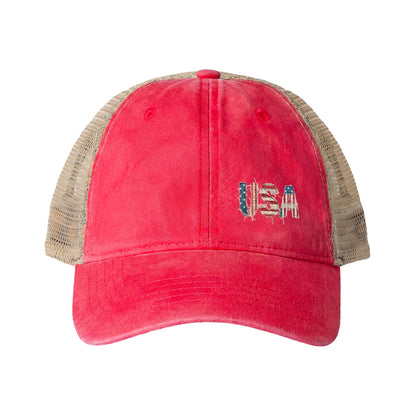 Women's patriotic Washed Mesh-Back Cap