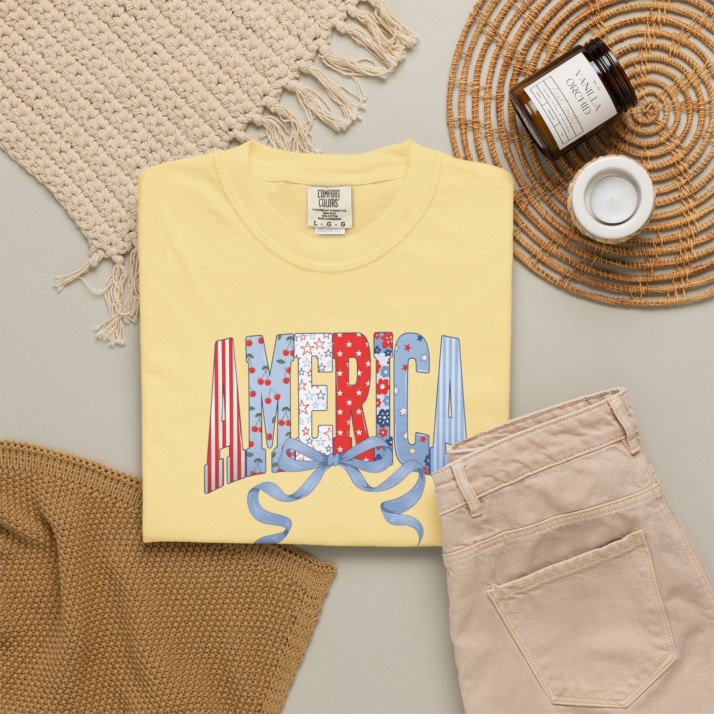 America Comfort Colors 1717 T-Shirt in butter – Garment-Dyed Unisex Tee