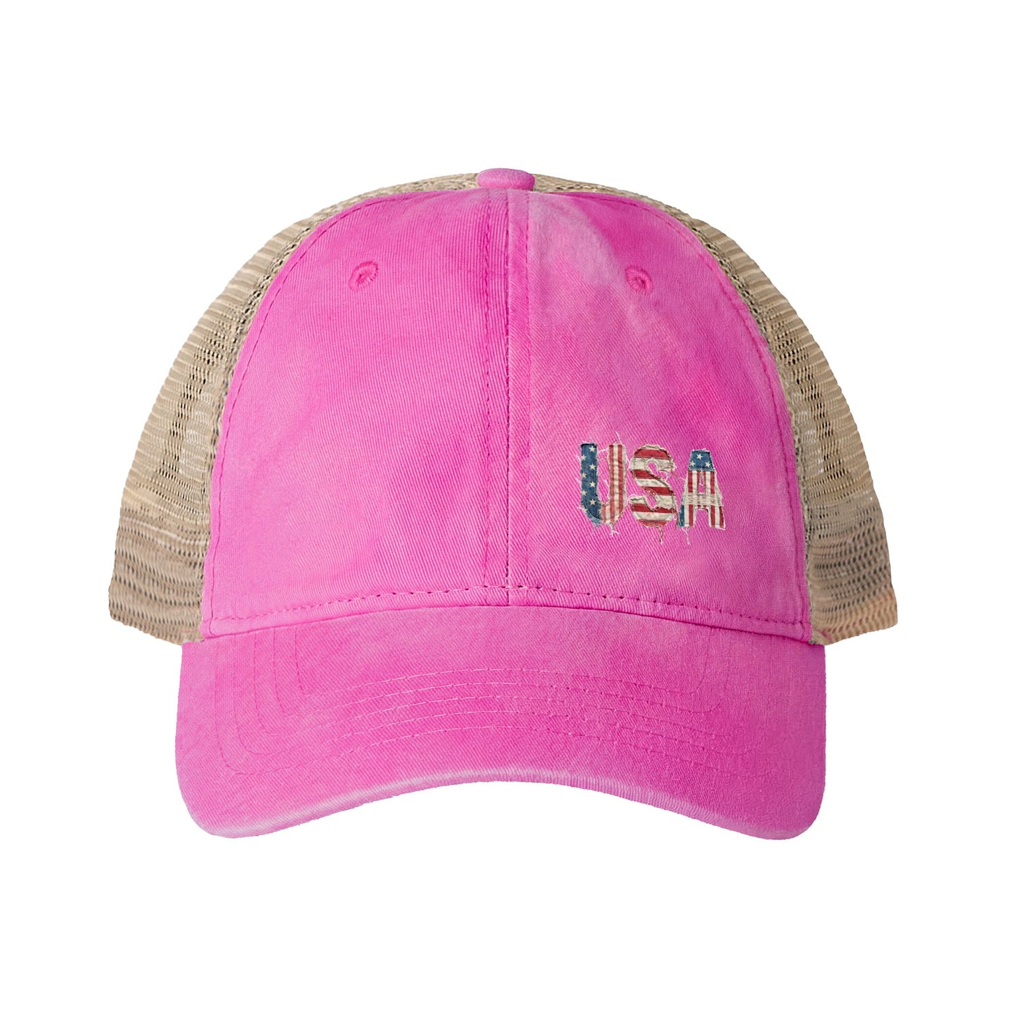 Women's patriotic Washed Mesh-Back Cap