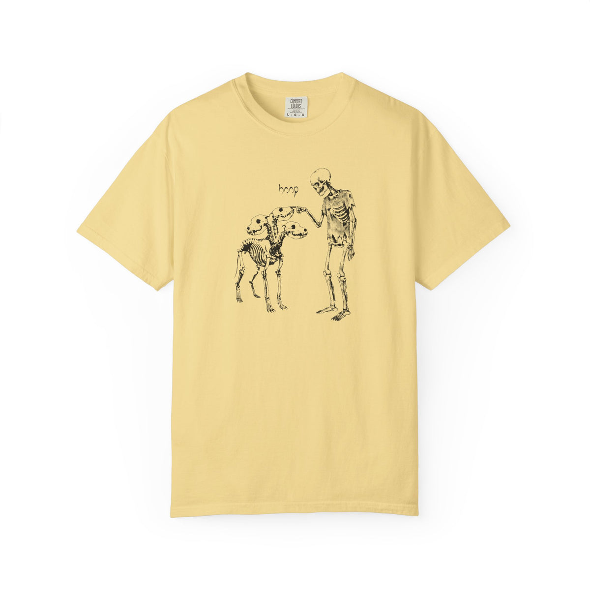Butter garment-dyed Boop Skeleton Cerberus graphic t-shirt — GodaStudio