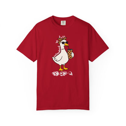 Comfort Colors funny boy mom goose shirt in red — garment dyed graphic tee
