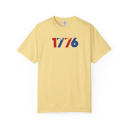 banana t-shirt with '1776' design on a white background