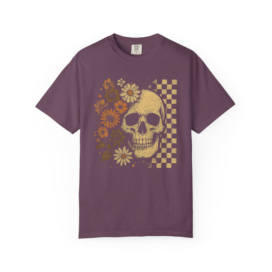 Skull & Daisies Halloween Graphic T-Shirt