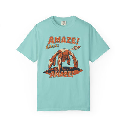 Amaze Rocky Comfort Colors Shirt in Chalky Mint – sci-fi graphic tee, soft garment-dyed unisex fit