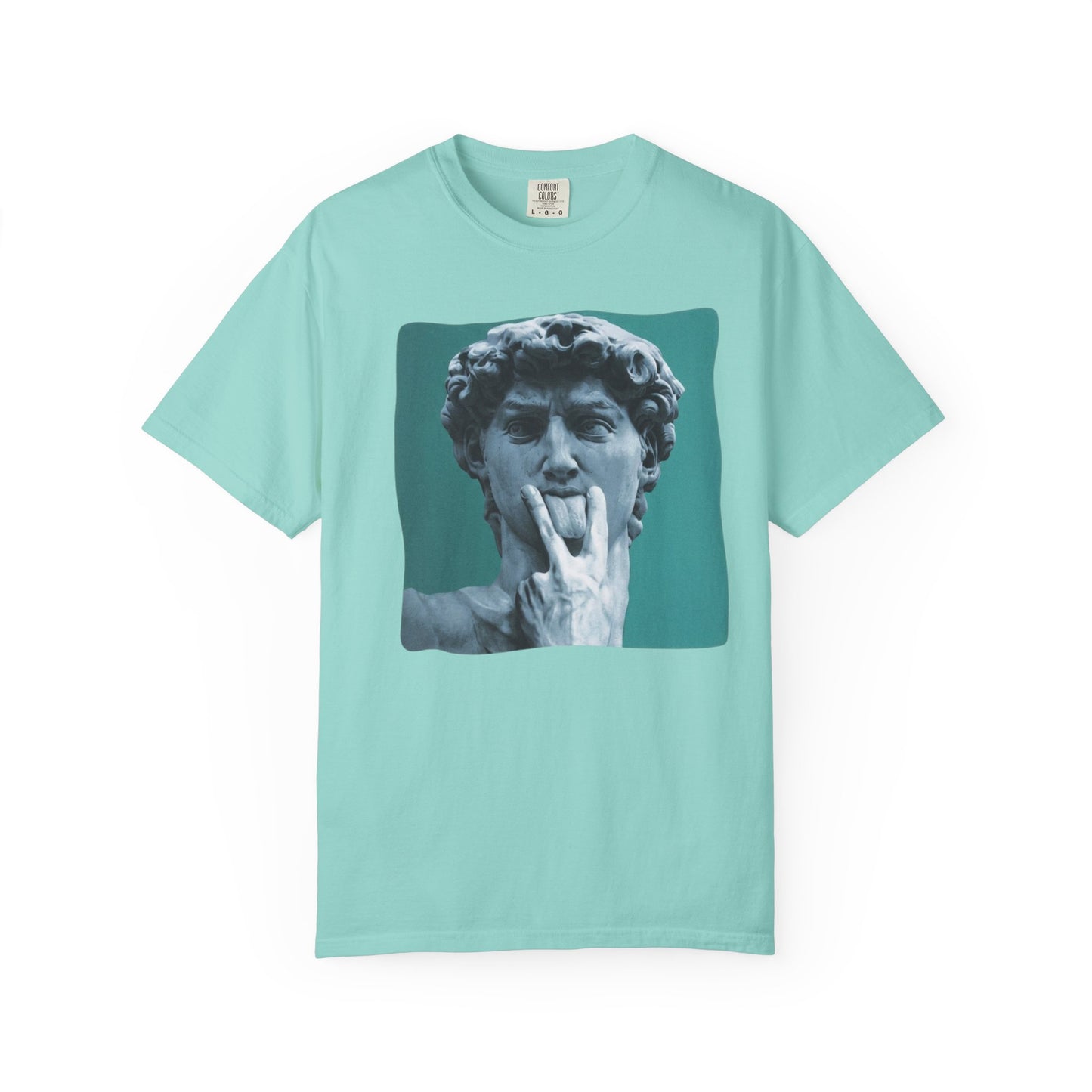 Statue of David Pop Art t-shirt in Chalky Mint — heavyweight garment-dyed cotton tee
