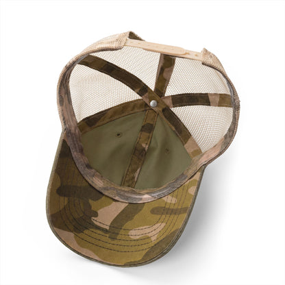 Embroidered MAMA Washed Mesh-Back Cap