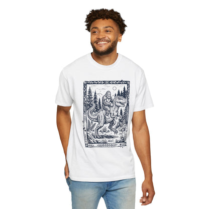Bigfoot Riding T‑Rex Comfort Colors T‑Shirt