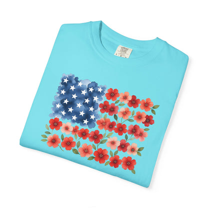 American Floral Flag T-Shirt