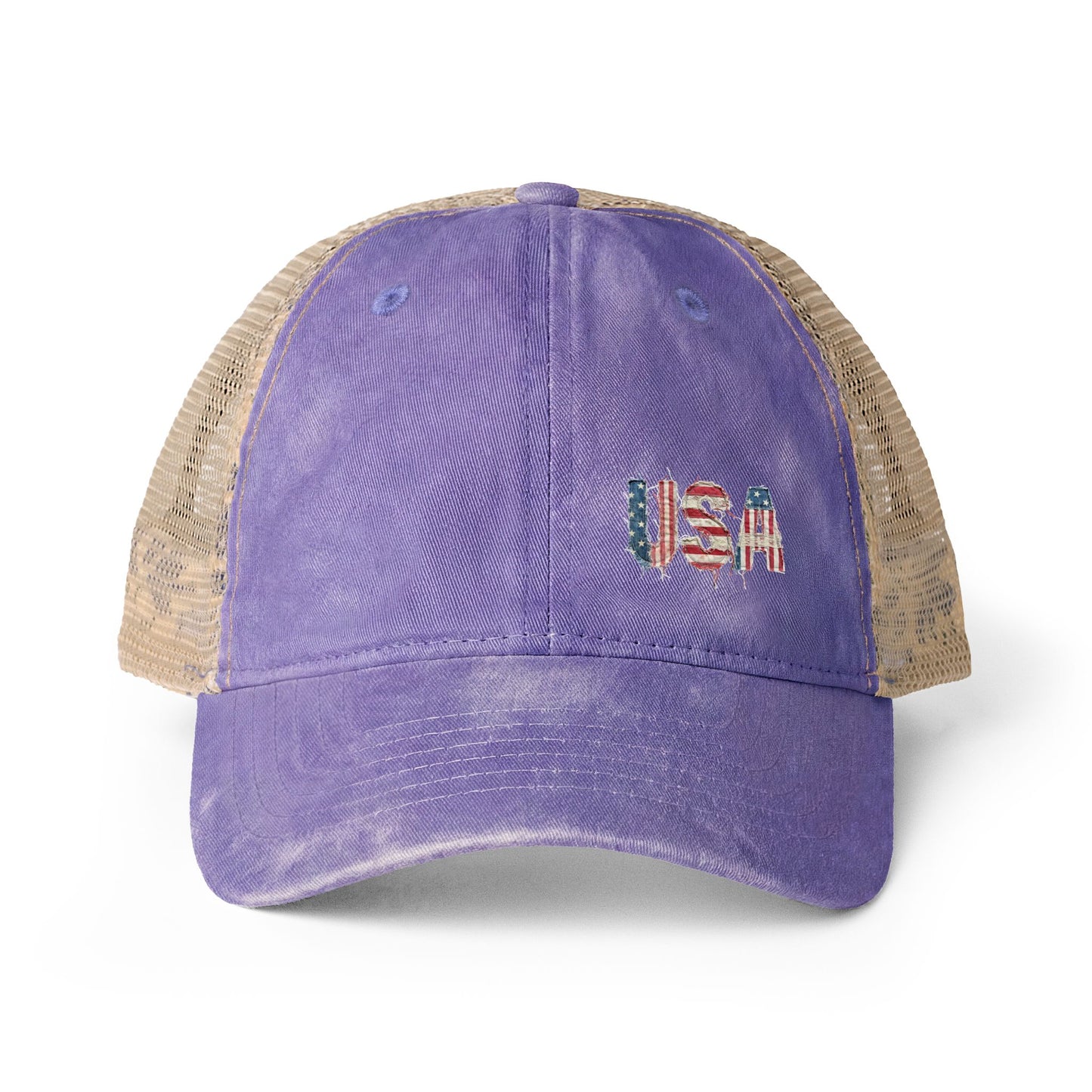 Women's patriotic Washed Mesh-Back Cap