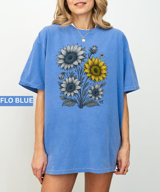 sunflower linocut Comfort Colors®  Shirt
