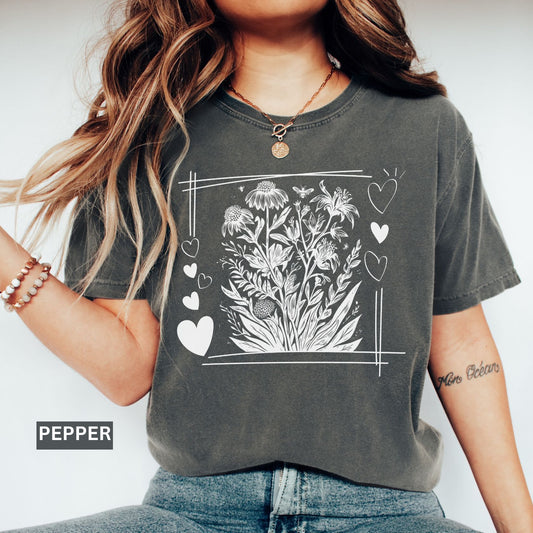Vintage Wildflowers Comfort Colors T-Shirt