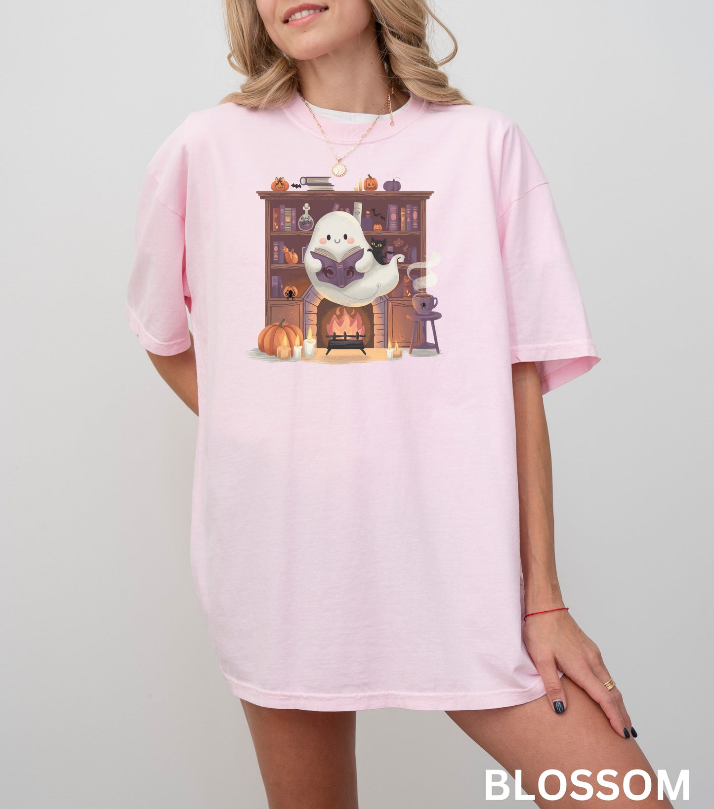 Cute Ghost Reading T-Shirt