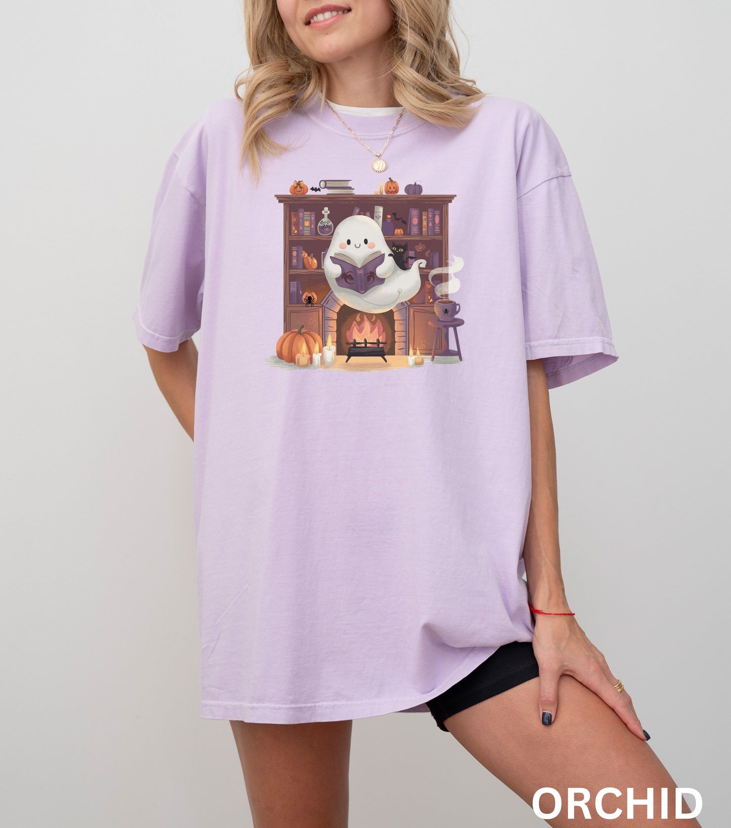 Cute Ghost Reading T-Shirt