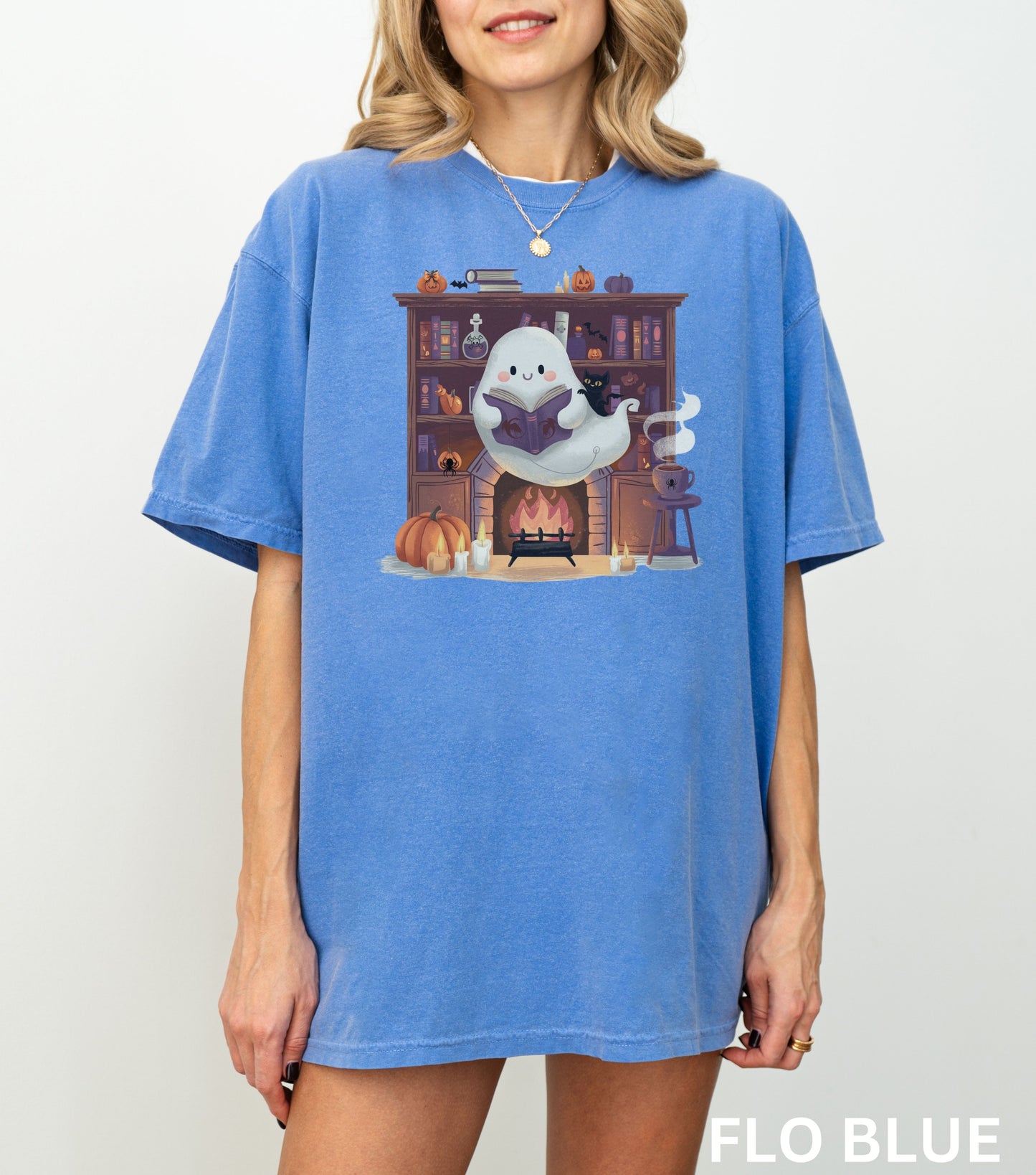 Cute Ghost Reading T-Shirt
