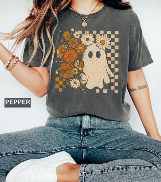Retro Floral Ghost Comfort Colors® T-Shirt