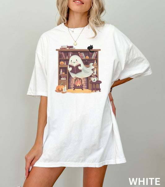 Cozy Ghost Book Nook Halloween Shirt