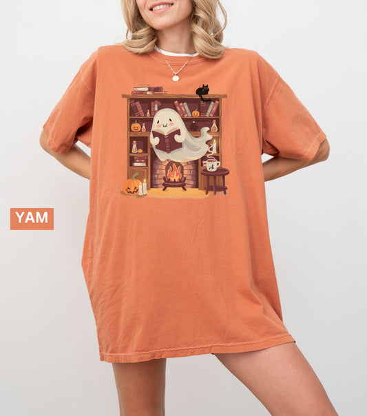 Cozy Ghost Book Nook Halloween Shirt