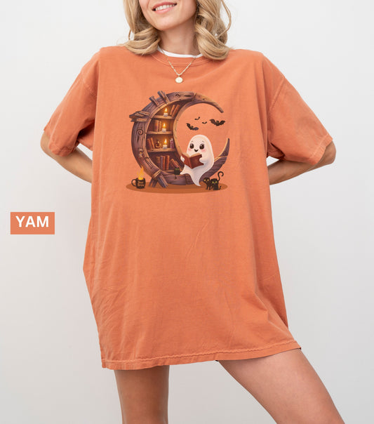 Comfort Colors Ghost Book Nook Halloween Shirt