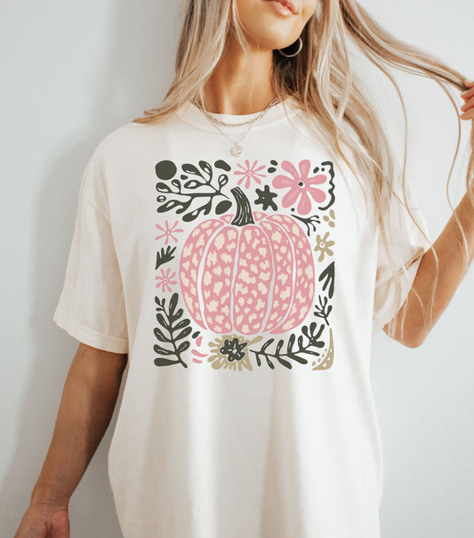 Leopard Print Pink Pumpkin Shirt