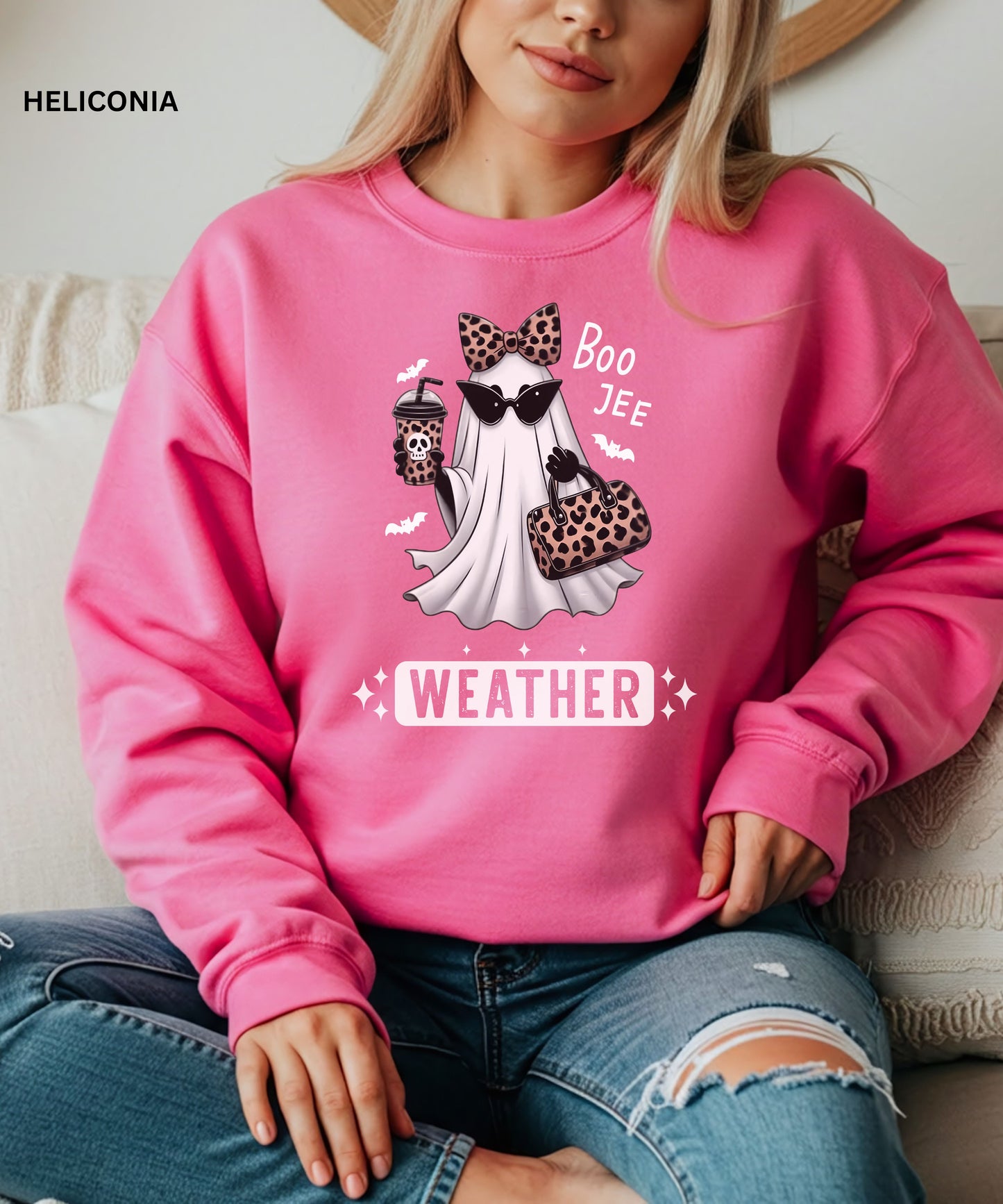 Boo Jee Weather Leopard Ghost Sweatshirt